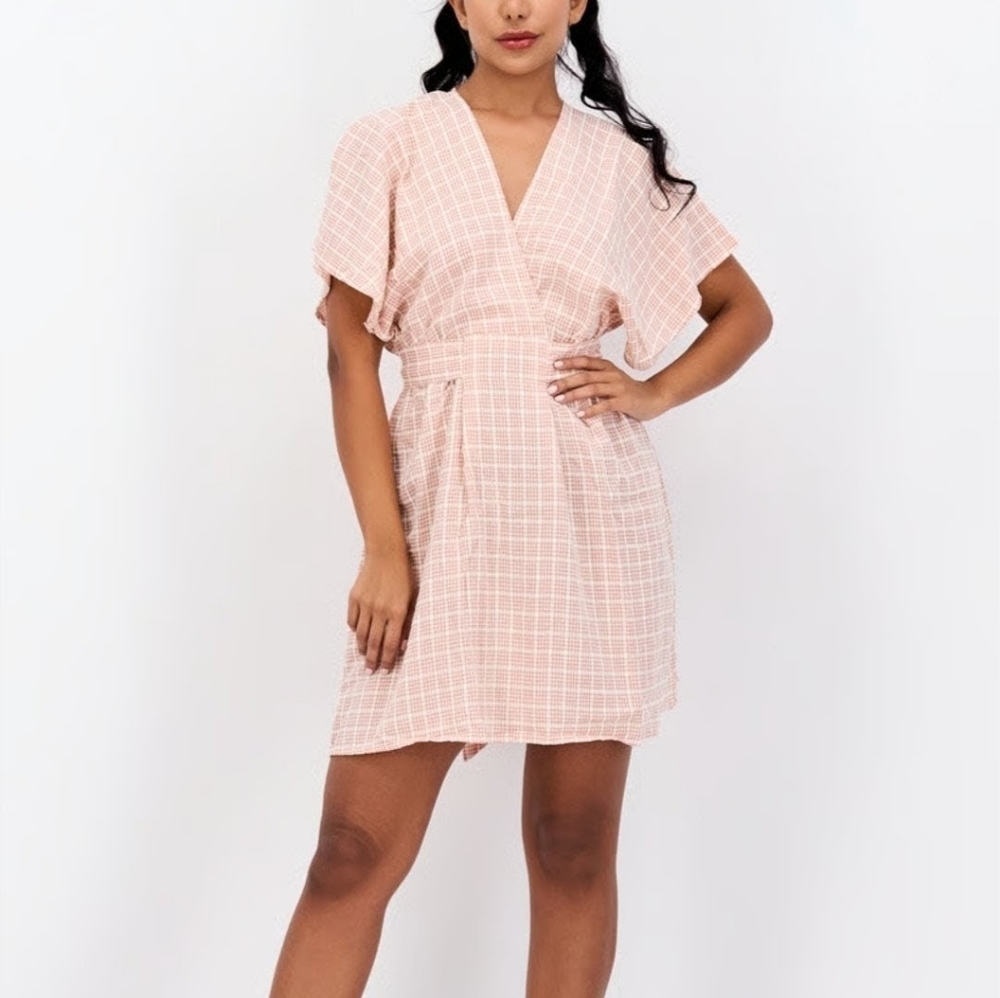Flounce London Pink Checked Dress Sz 12